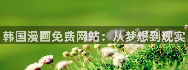漫蛙漫画免费漫画下载：韩国漫画免费网站：从梦想到现实